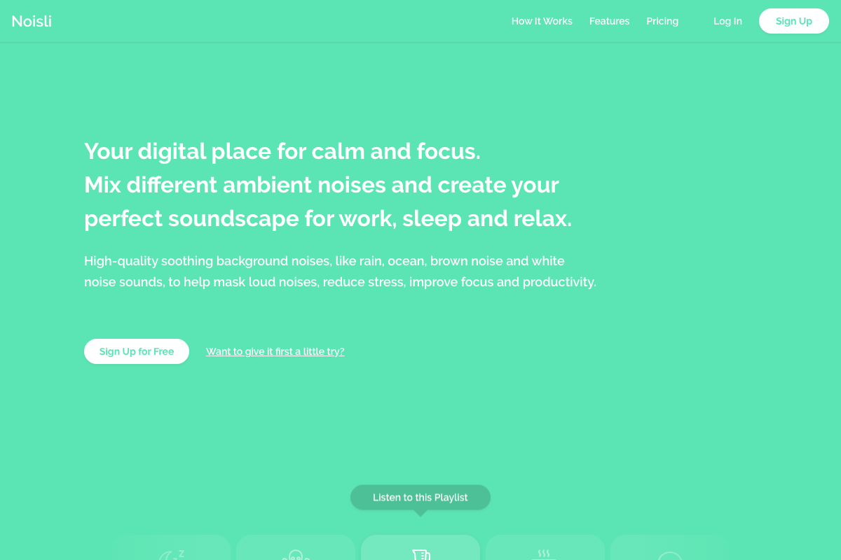 Captura de pantalla de Noisli