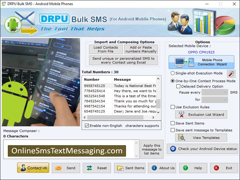 Captura de pantalla de Online Android Text Messaging