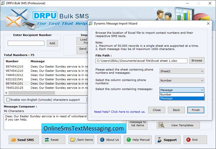 Captura de pantalla de Online Bulk SMS GSM