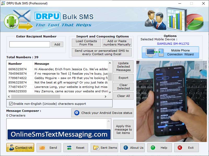 Captura de pantalla de Online SMS Application