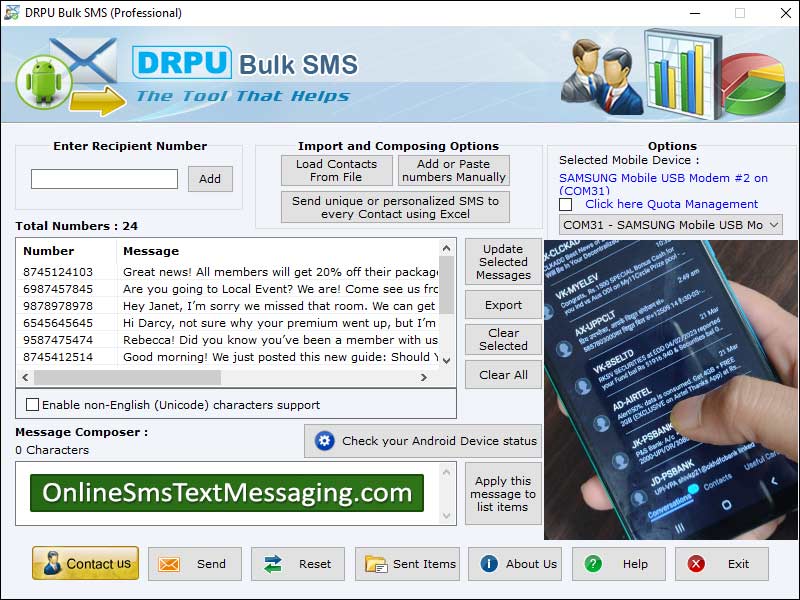 Captura de pantalla de Download Online Text Messaging