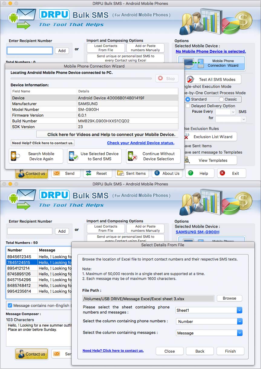 Captura de pantalla de Send Online SMS Software