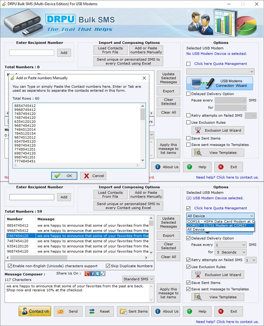 Captura de pantalla de Modem SMS Gateway App
