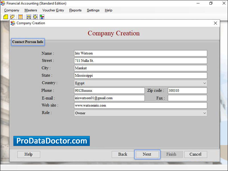 Captura de pantalla de Personal Bookkeeping Software