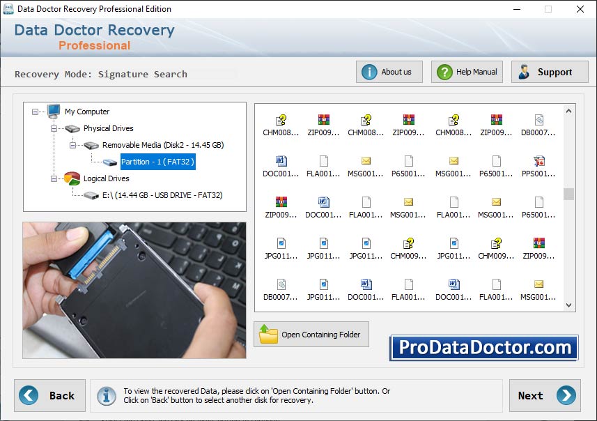 Captura de pantalla de Disk Recovery Software