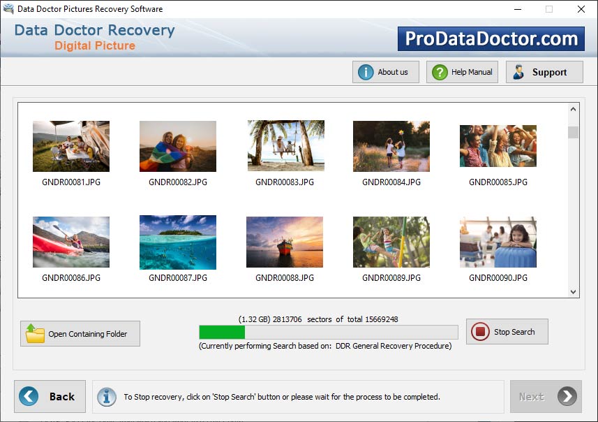 Captura de pantalla de Digital Photo Recovery Utility