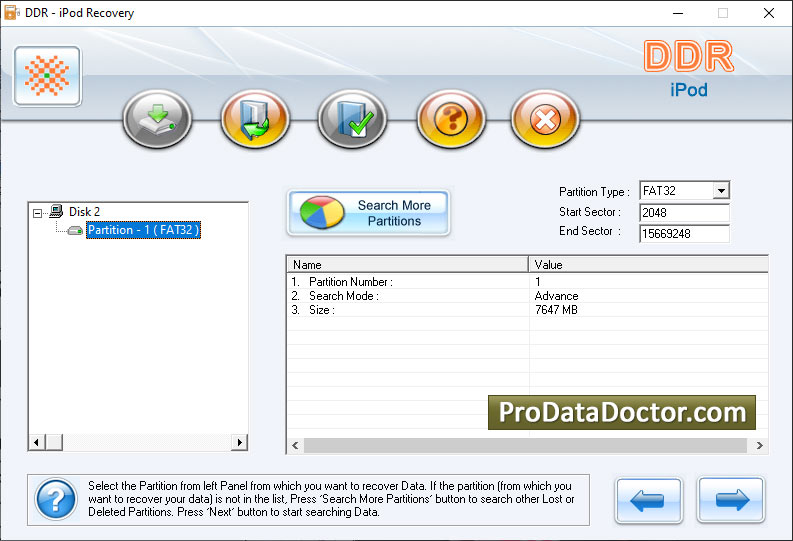 Captura de pantalla de iPod Files Rescue Software