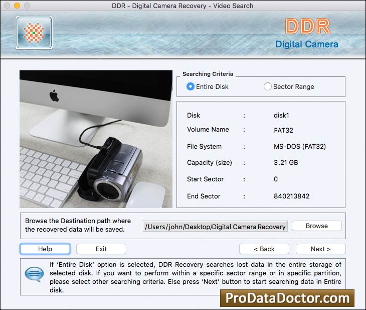 Captura de pantalla de Photo Recover Mac