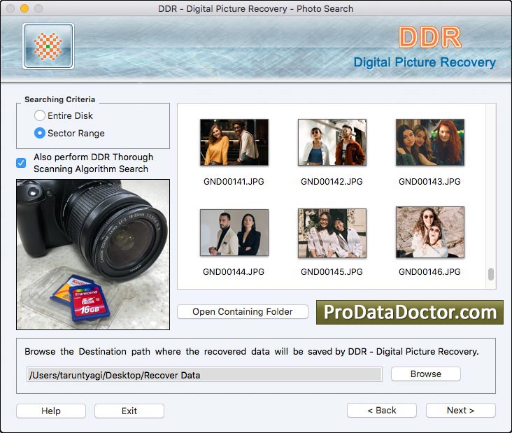 Captura de pantalla de Recover Photo Mac Software