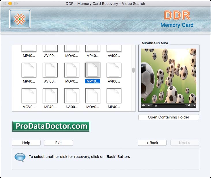 Captura de pantalla de Flash Card Recovery Mac