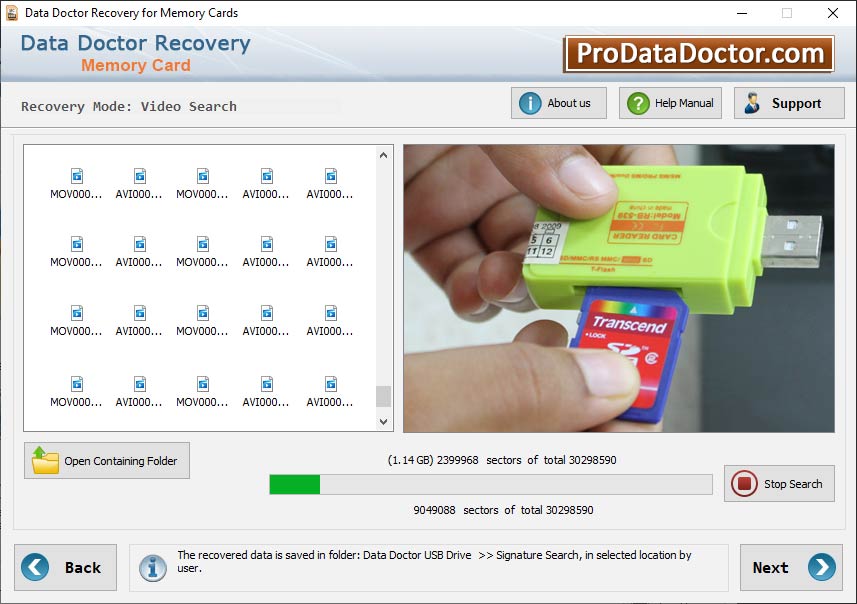 Captura de pantalla de Flash Card Recovery