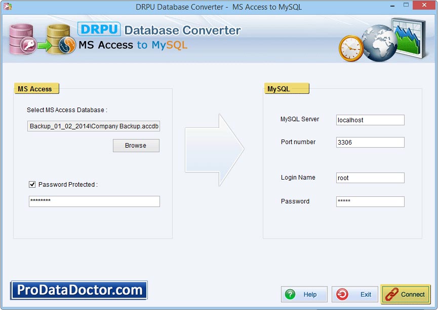 Captura de pantalla de MSAccess to MySQL Conversion