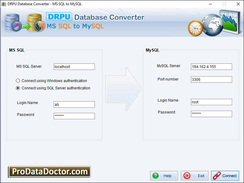 Captura de pantalla de MSSQL Database Converter