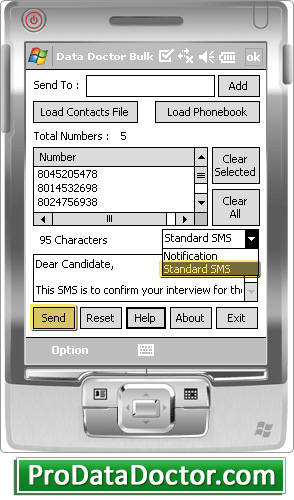 Captura de pantalla de Pocket PC Group SMS Software