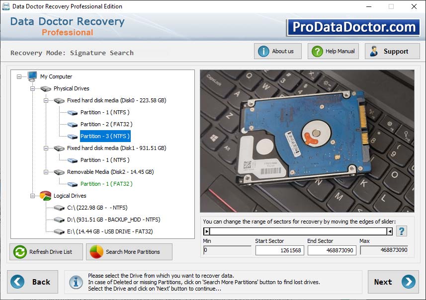 Captura de pantalla de Data Retrieval Tool