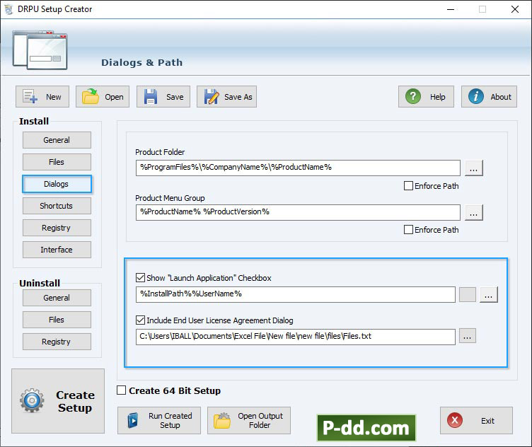 Captura de pantalla de Professional Setup Maker