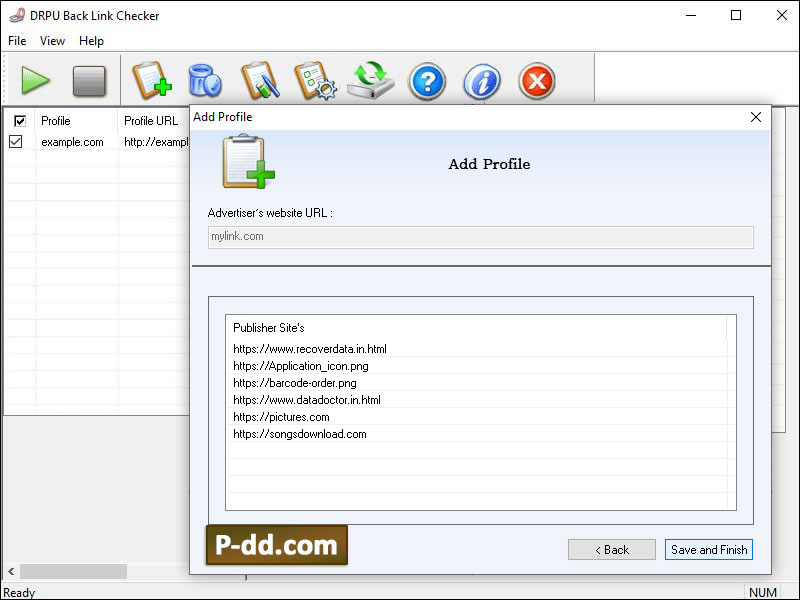 Captura de pantalla de Reciprocal link Monitoring Software