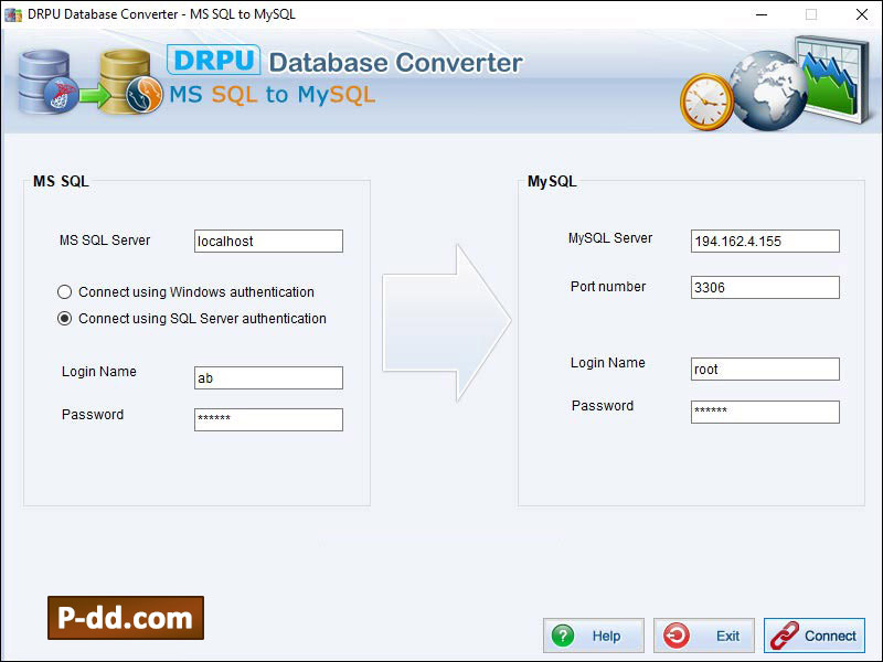 Captura de pantalla de MSSQL to MySQL Conversion Program