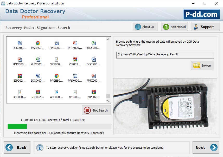 Captura de pantalla de Data Software Recovery