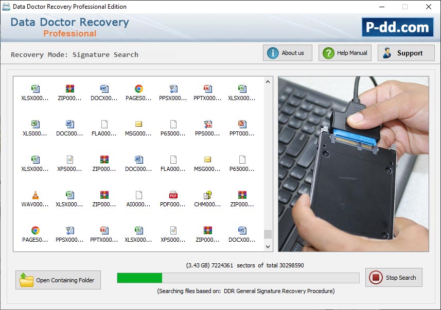Captura de pantalla de File Recovery