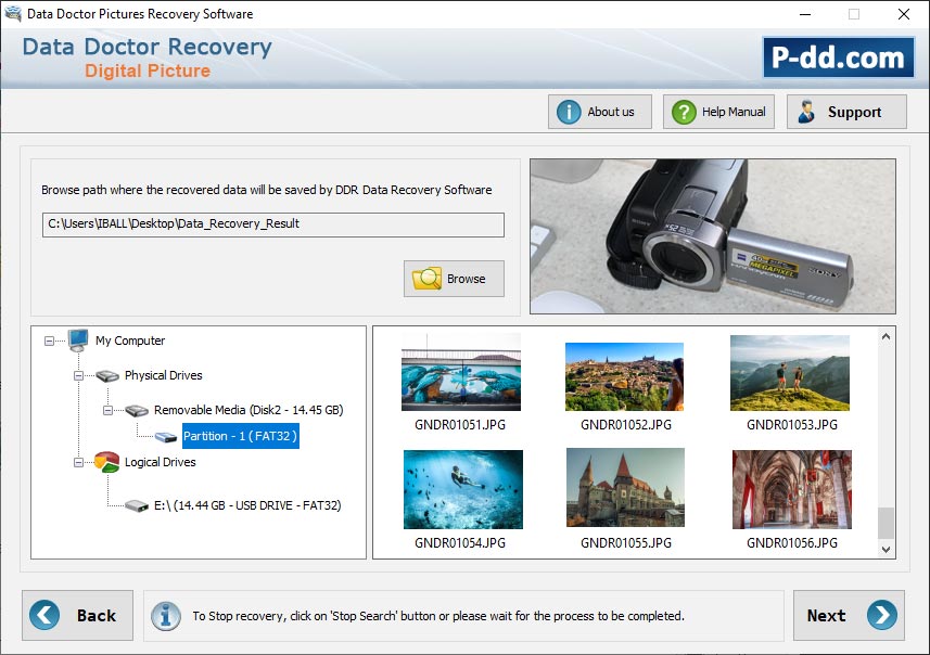 Captura de pantalla de Digital Pictures Rescue Software