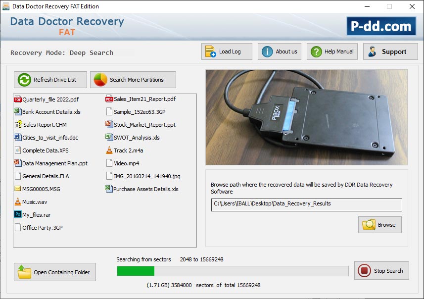 Captura de pantalla de FAT Data Recovery