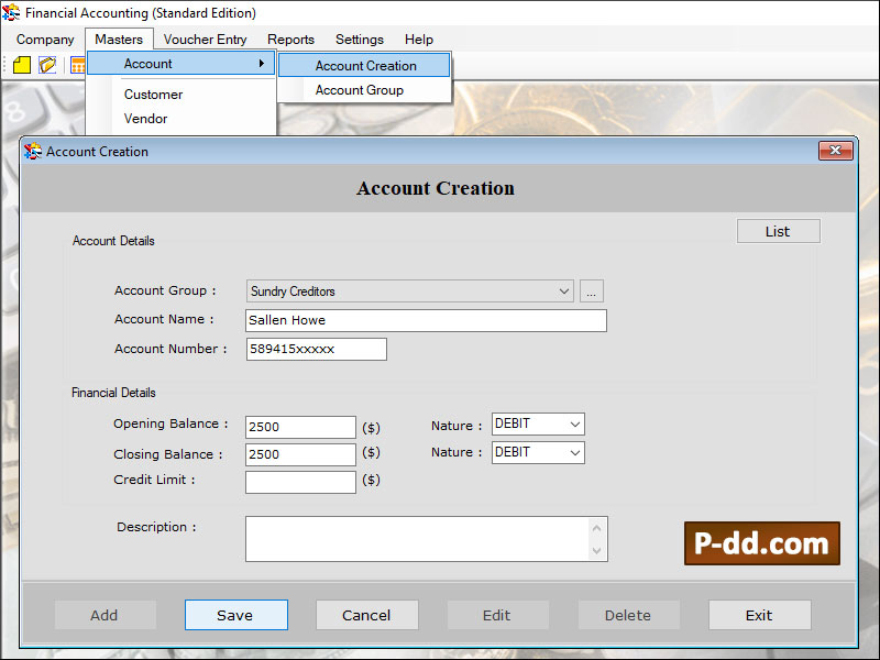 Captura de pantalla de Billing and Accounting Software