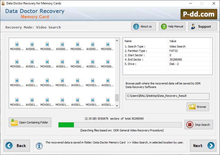 Captura de pantalla de Digital Flash Card Restore