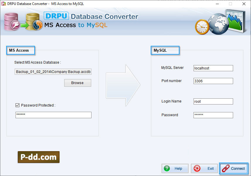 Captura de pantalla de MS Access to MySQL Conversion Tool