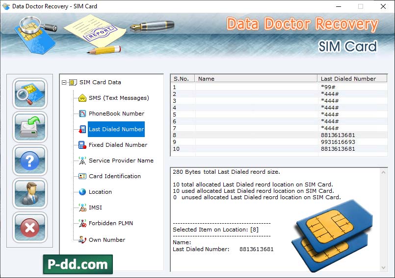 Captura de pantalla de Sim Card Deleted Data Recovery