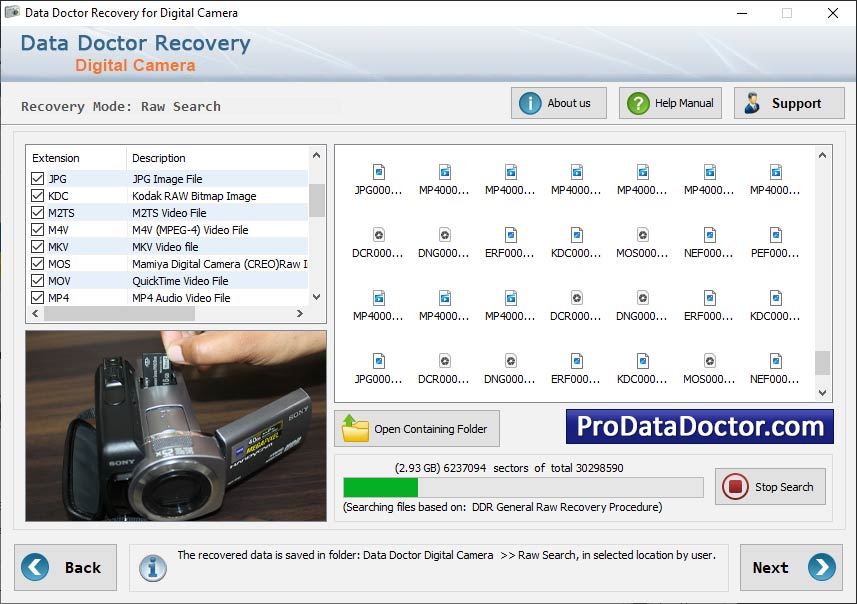 Captura de pantalla de Camera Pictures Recovery Software