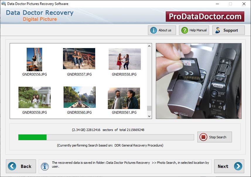 Captura de pantalla de Digital Pictures Recovery Software