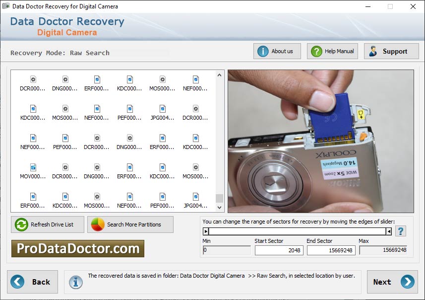 Captura de pantalla de Digital Camera Picture Recovery