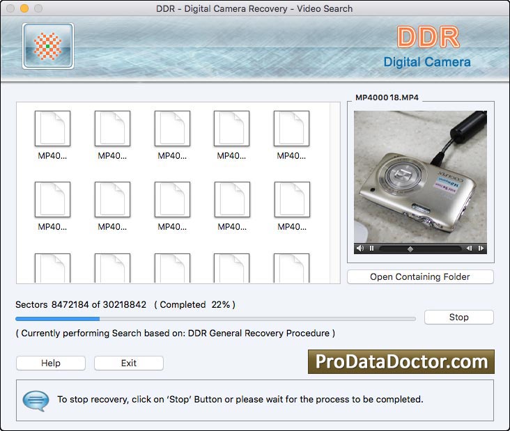 Captura de pantalla de Mac Recovery Software for Camera