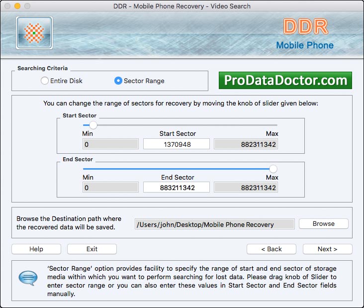 Captura de pantalla de Mac Mobile Phone Recovery