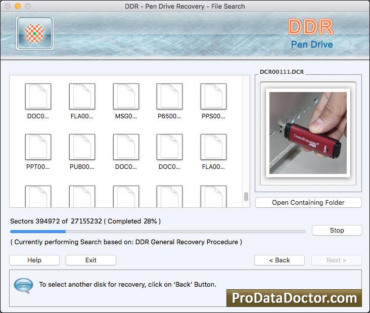 Captura de pantalla de Mac Pen Drive Recovery Software
