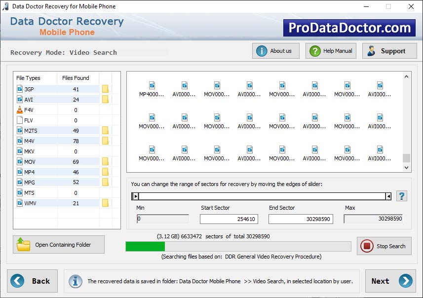 Captura de pantalla de Mobile Phone Recovery Software