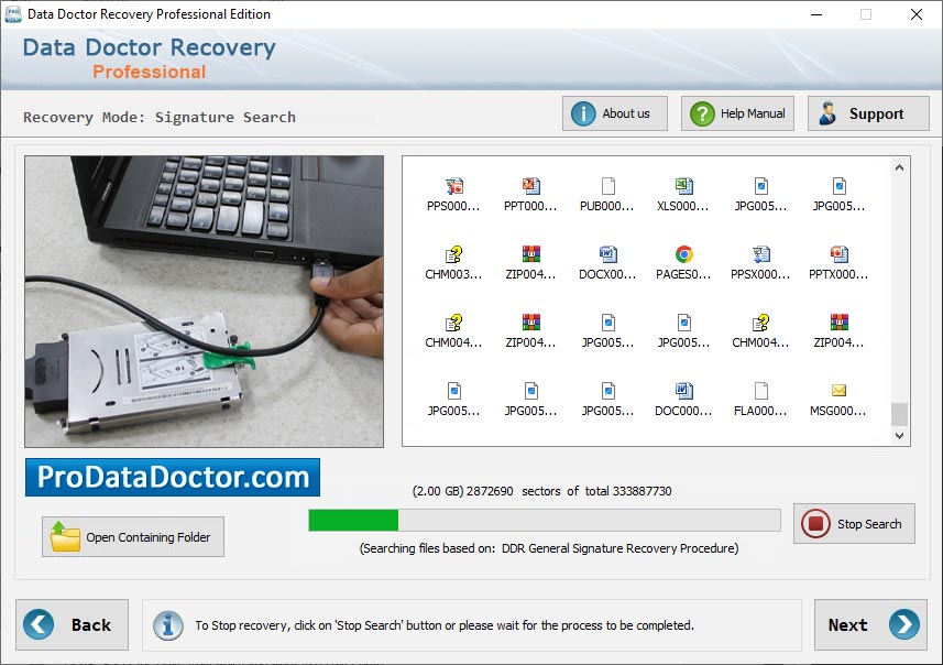 Captura de pantalla de Software Data Recovery