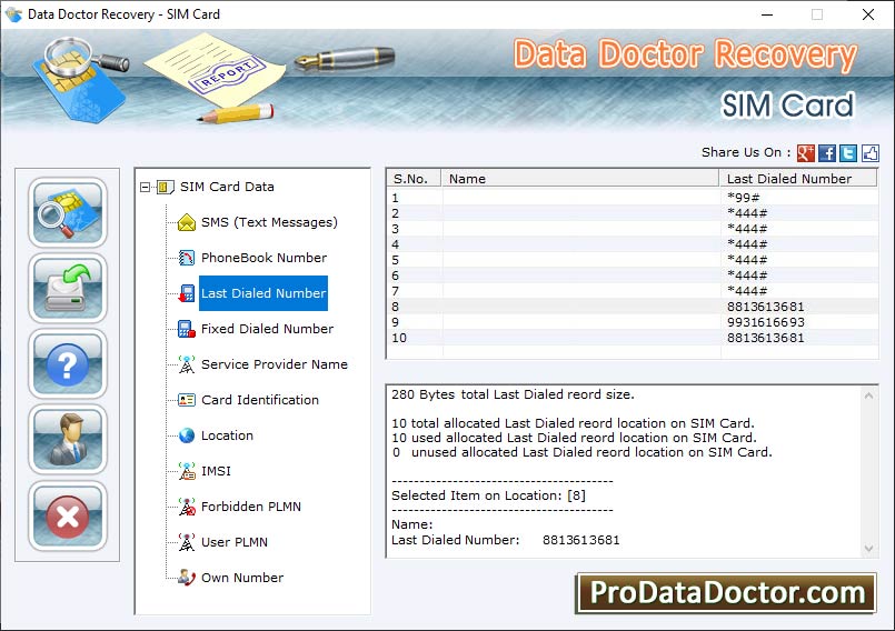Captura de pantalla de Sim Card Contacts Recovery