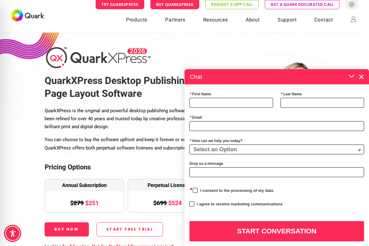 Captura de QuarkXPress