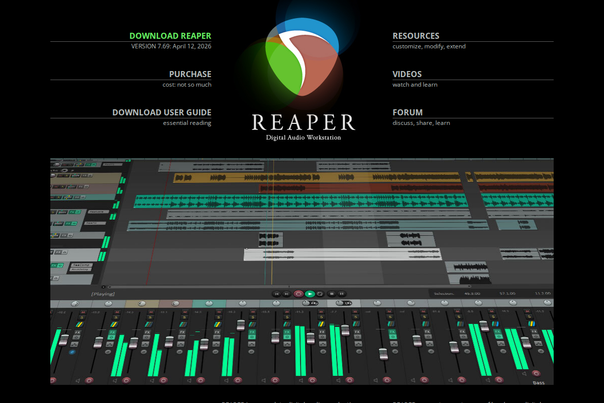 Captura de pantalla de REAPER