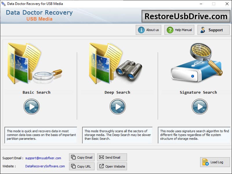 Captura de pantalla de USB Media Data Recovery Software