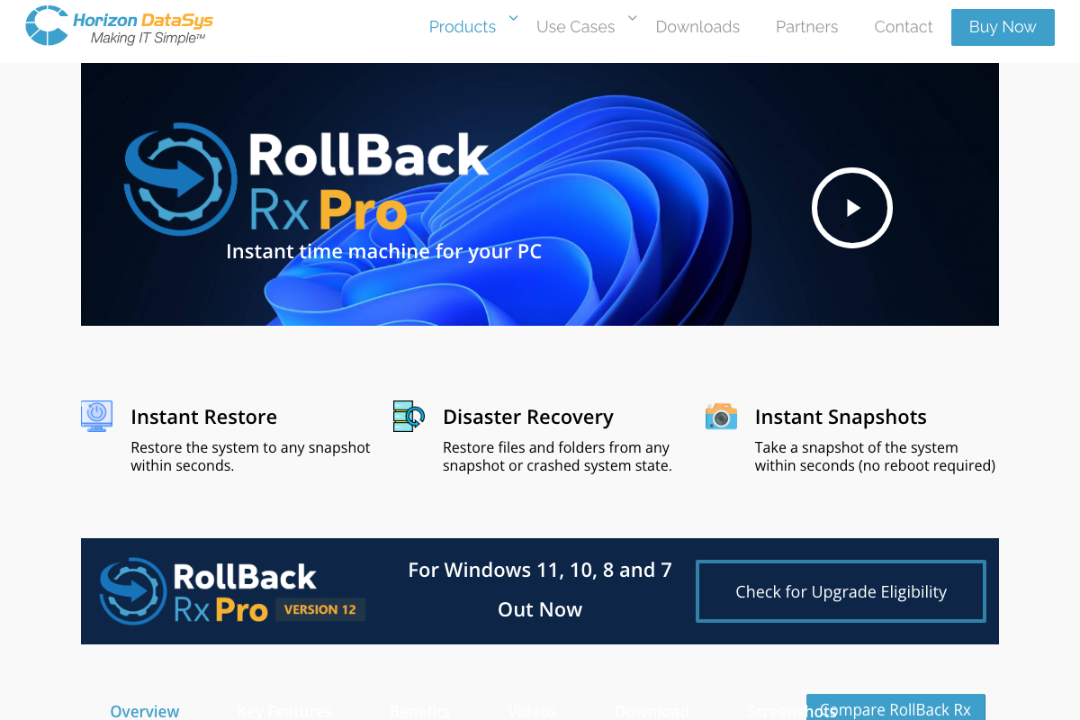 Captura de RollBack Rx Professional