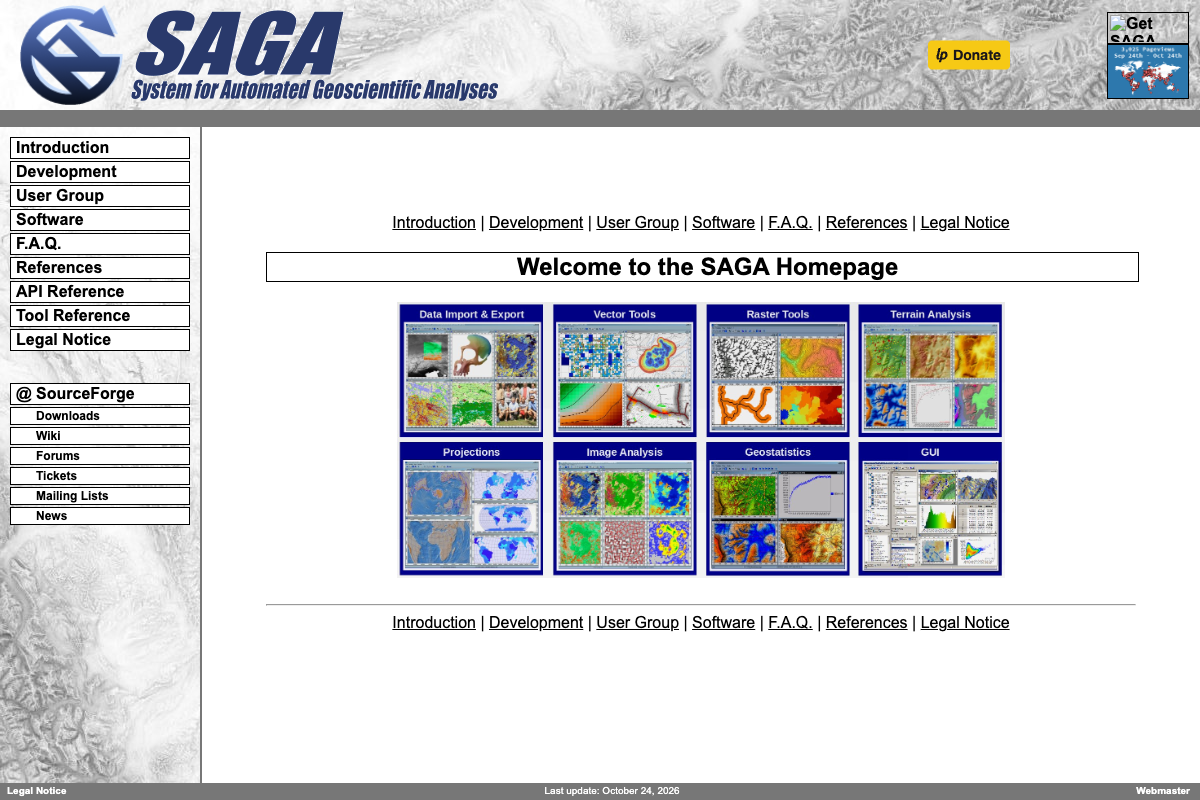 Captura de pantalla de SAGA GIS