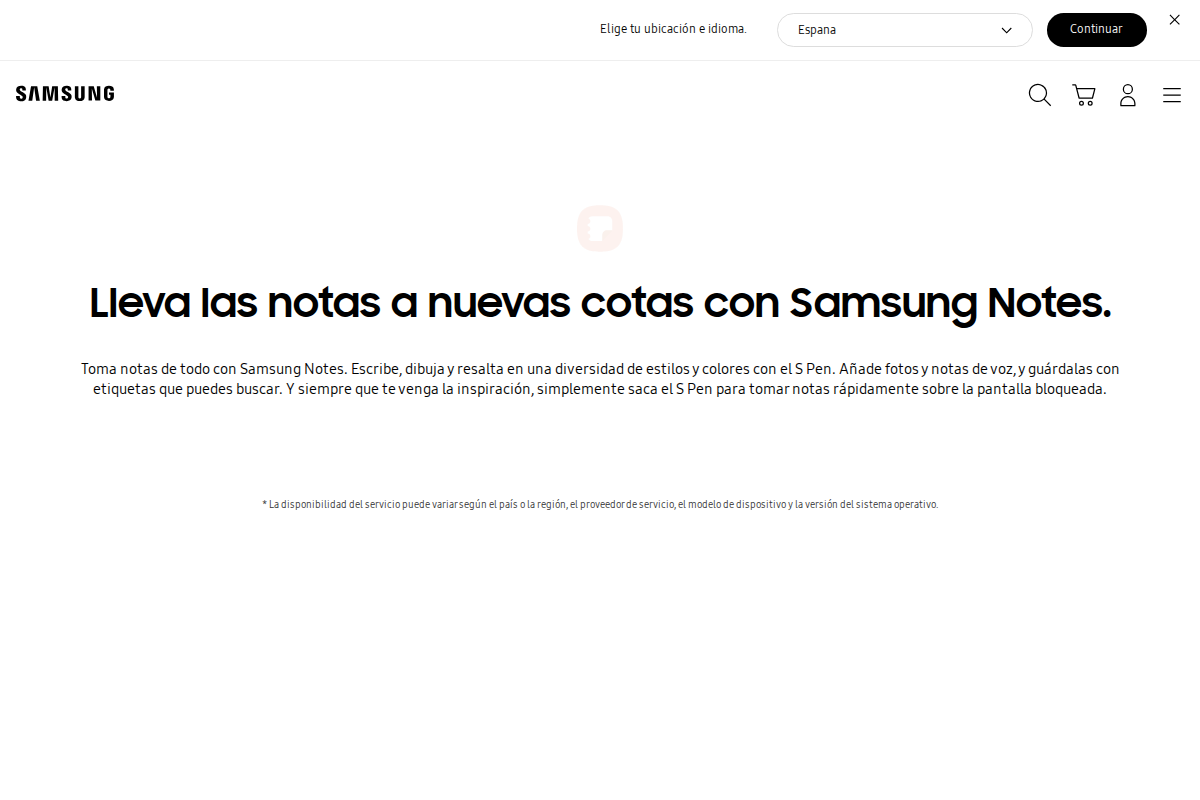 Captura de pantalla de Samsung Notes