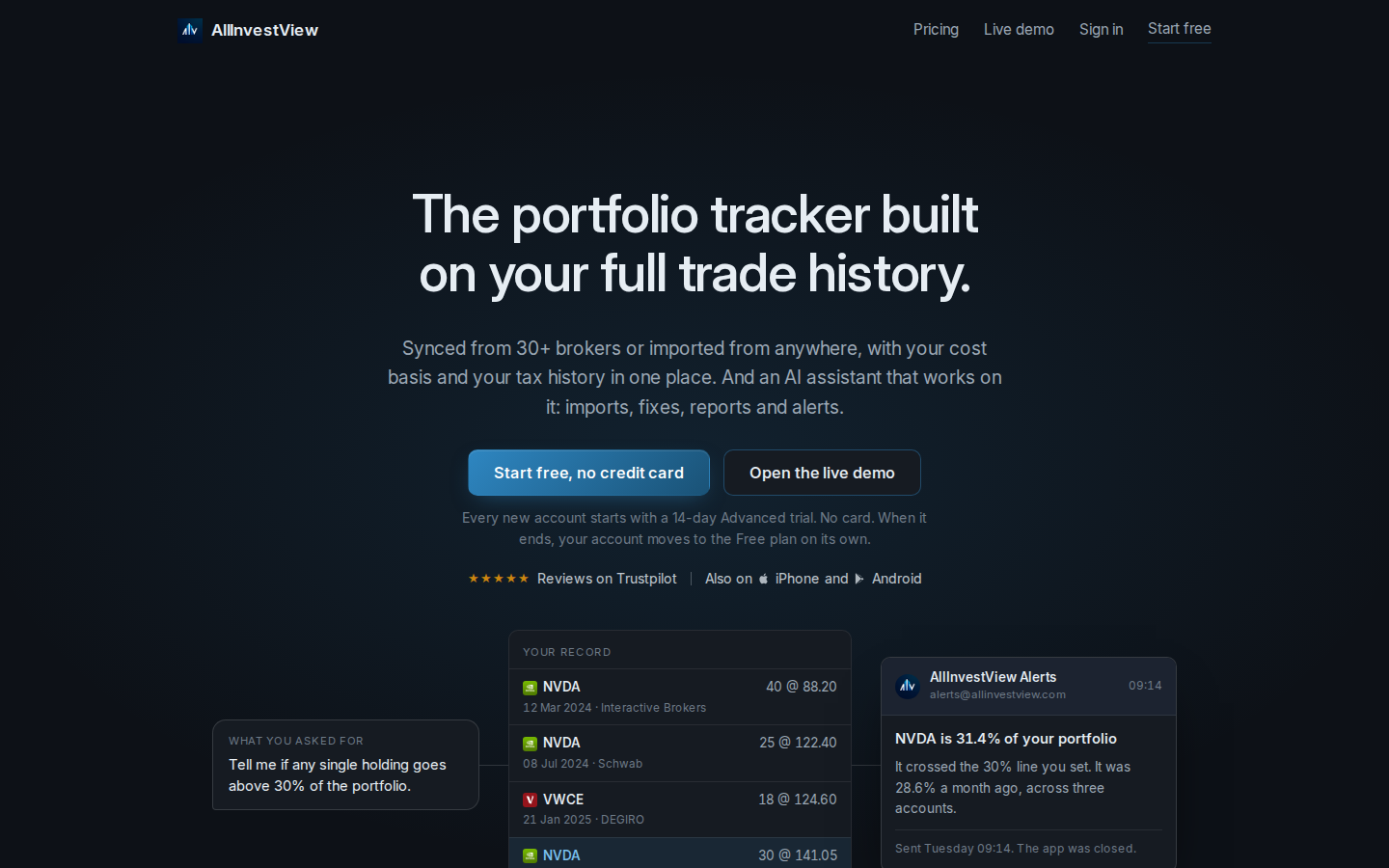 Captura de pantalla de AllInvestView