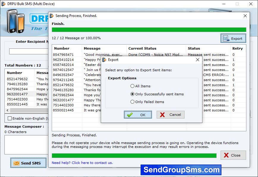 Captura de pantalla de Bulk SMS App