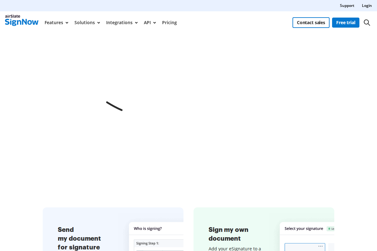 Captura de pantalla de SignNow