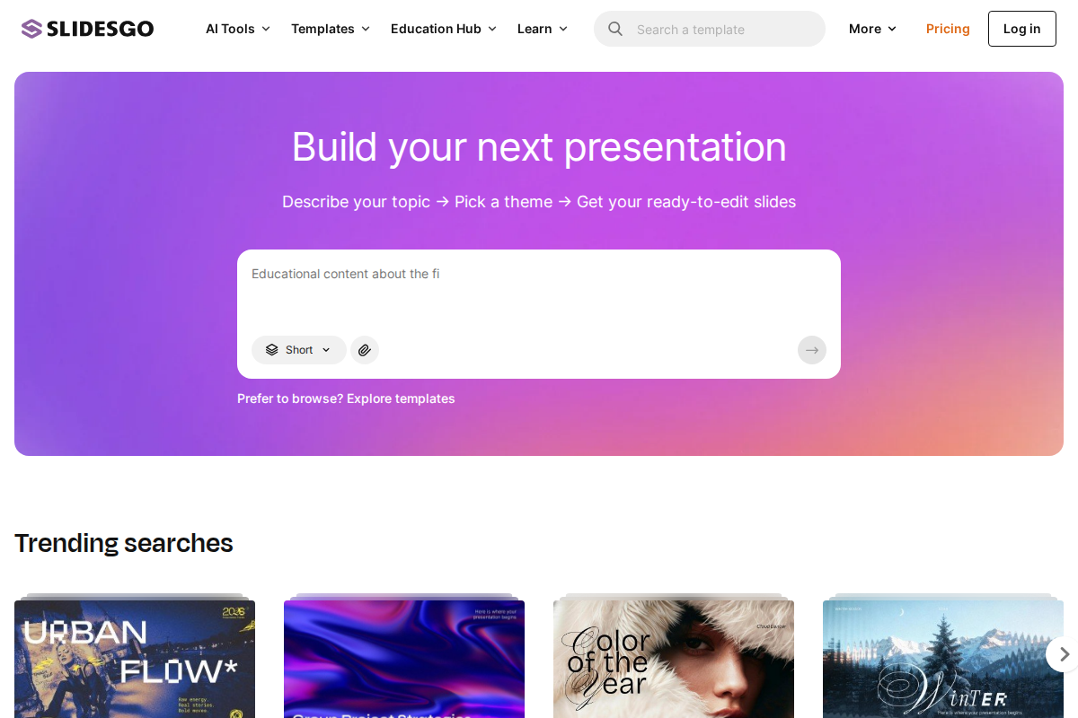 Captura de pantalla de Slidesgo