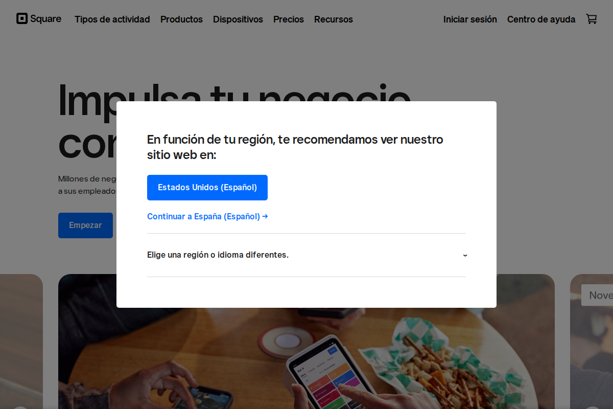 Captura de pantalla de Square